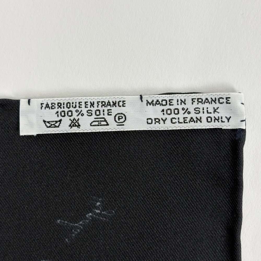 HERMES Black Silk Scarf - Picture 2 of 5